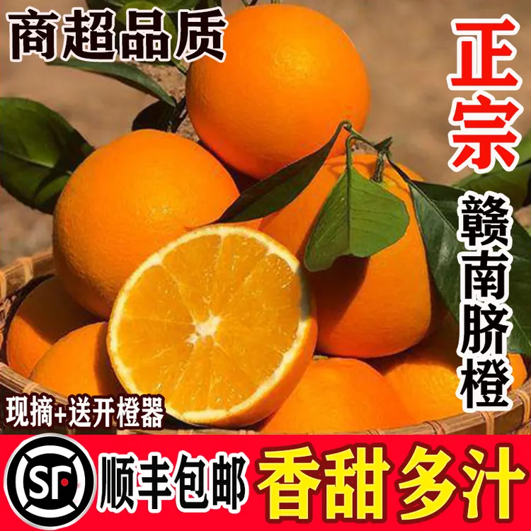 正宗江西赣南脐橙新鲜当季手剥橙4.5/10斤赣州橙子妞荷尔脐橙大果