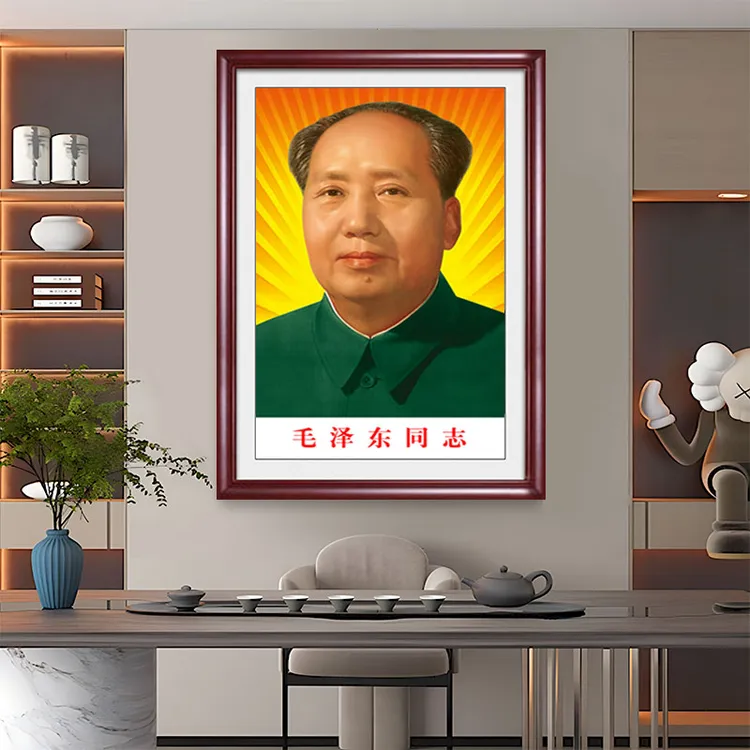 墙画毛王席像墙画伟人头像壁画东画像挂画中堂挂画客厅玄关装饰画