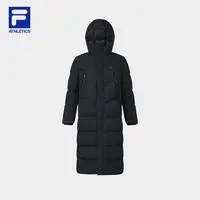 FILA斐乐官方长款羽绒服冬季新款鹅绒保暖连帽外套