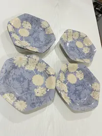 【6个装】时光漫步六角盘釉下彩中式防烫家用盘子