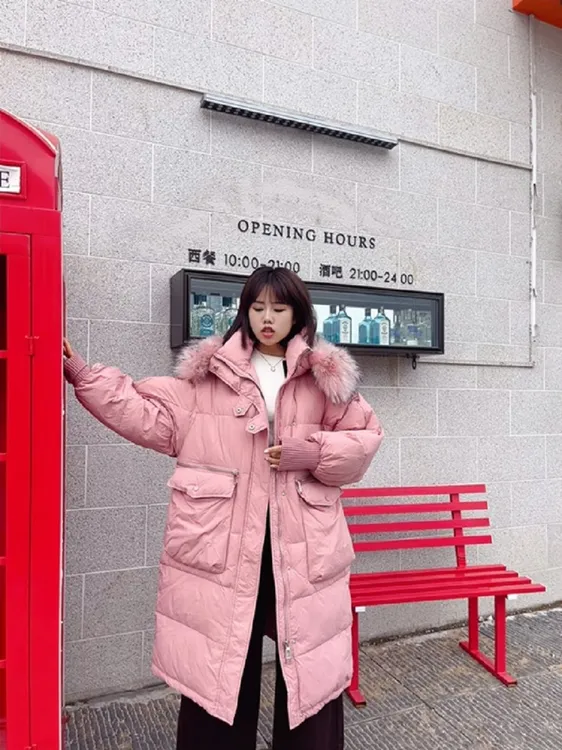 【PSX-8528】毛领宽松韩版保暖新中式胖mm时尚休闲潮流