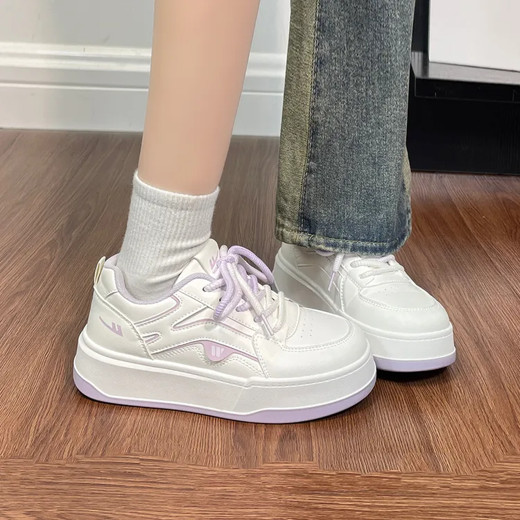 回力2025秋季百搭休闲运动鞋香芋紫小白鞋原创设计爆款厚底板鞋女