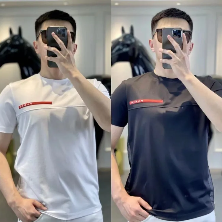 <古帝特尼>春夏新款男士百搭潮流欧货时尚修身胶印圆领短袖K-1062