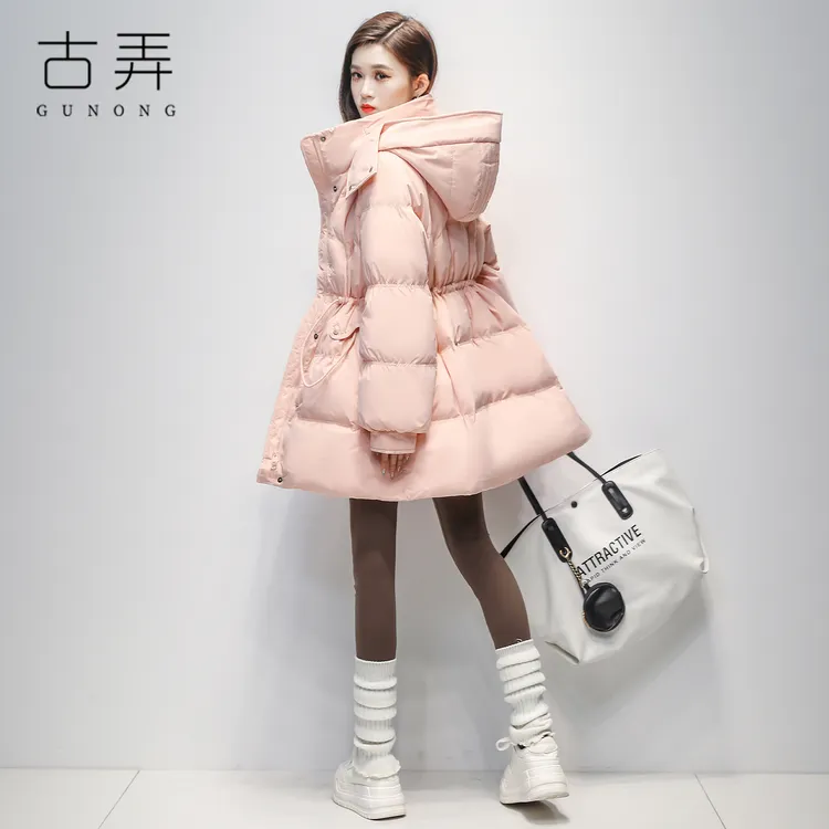 潮牌羽绒服女冬季新款2025时尚保暖防风小个子中长款收腰显瘦外套