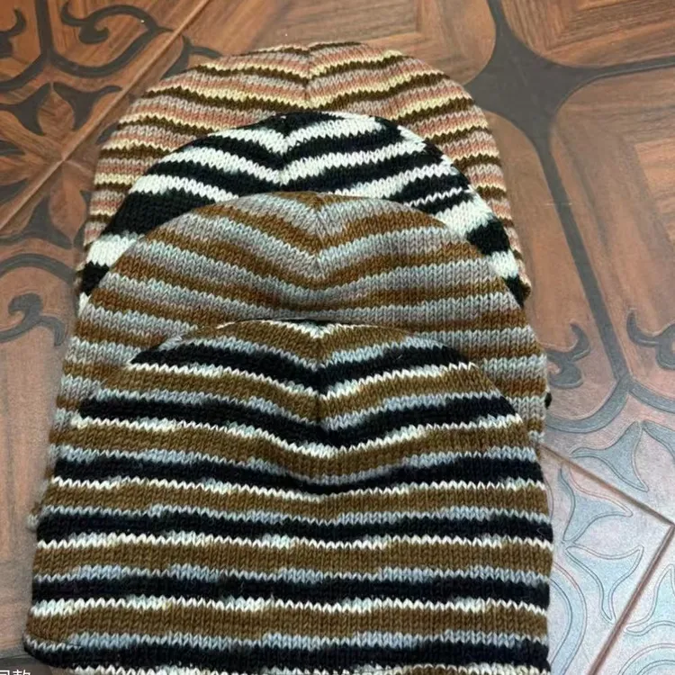 日式做旧休闲风女针织帽秋冬帽子套头帽韩版大头围