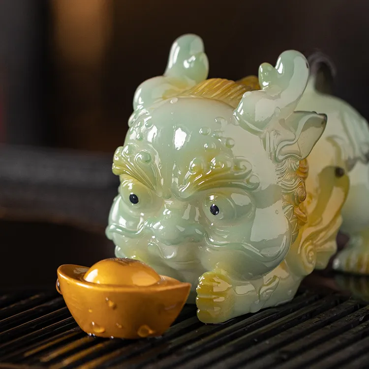 变色茶宠摆件貔貅抱元宝茶盘茶台桌面茶玩精品可养功夫茶具茶配件