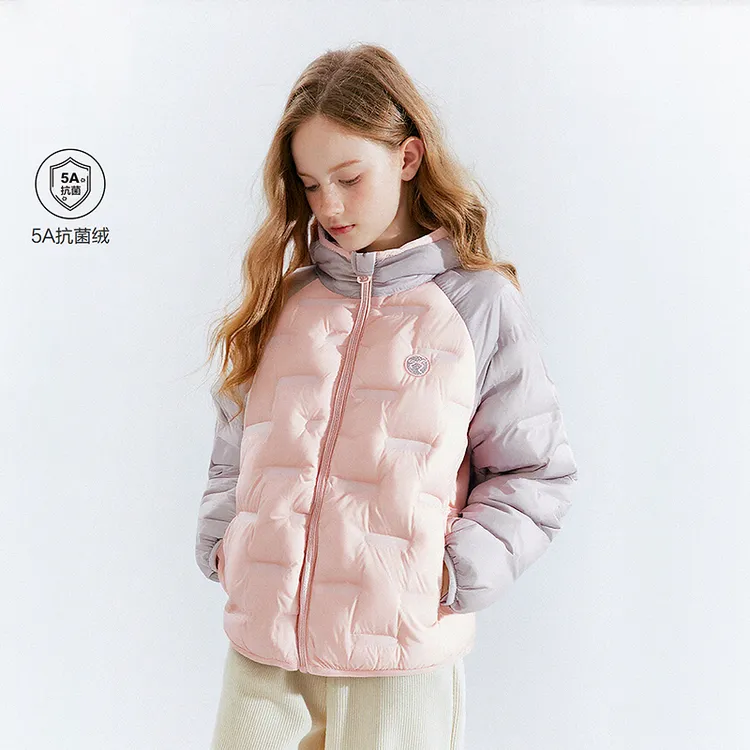 【5A级抗菌绒】笛莎女童儿童秋冬新款撞色插肩羽绒服-7M2546902