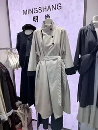 韩系撞色风衣外套2021