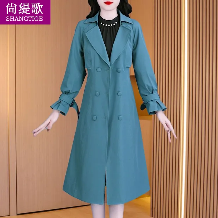 巨好看风衣女2025新款中长款法式优雅通勤翻驳领长款收腰显瘦外套