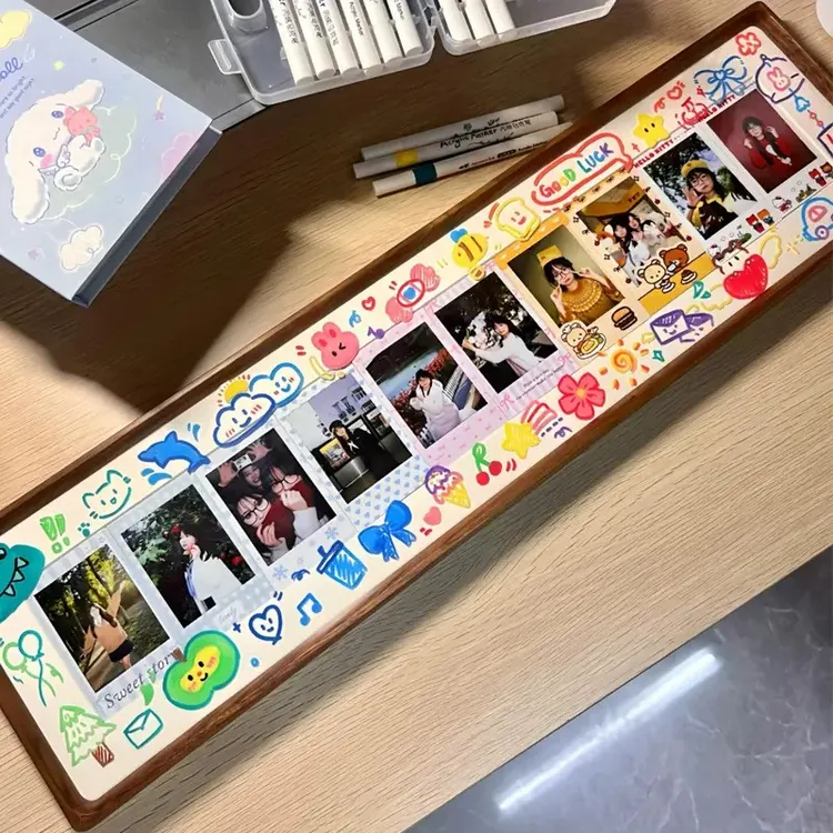 拍立得长条相框手工diy涂鸦彩虹相纸摆台送男女朋友520纪念礼物