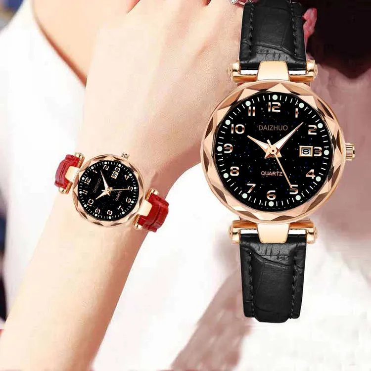 送礼物女士手表女潮流2025新款送礼物石英表女士夜光数字防水女表