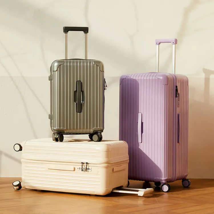 布兰兔防爆大容量PC双层拉链行李箱拉杆箱28密码箱五轮长途旅行箱