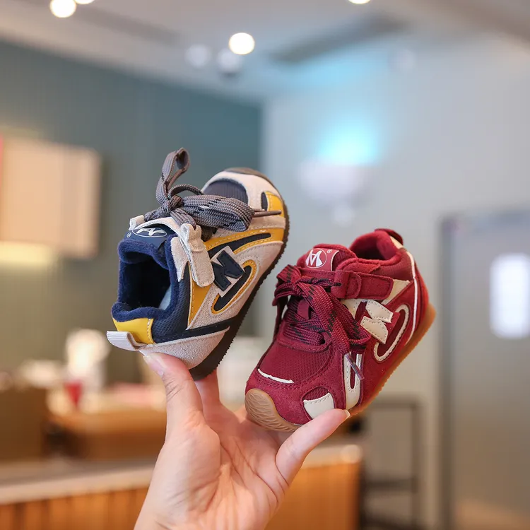 Sportmern男宝宝婴儿运动德训鞋冬季加绒棉鞋女童防滑保暖学步鞋