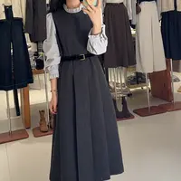 【鞠子JuZi】1355#秋冬法式气质显瘦高级感假两件连衣裙（胸93长118
