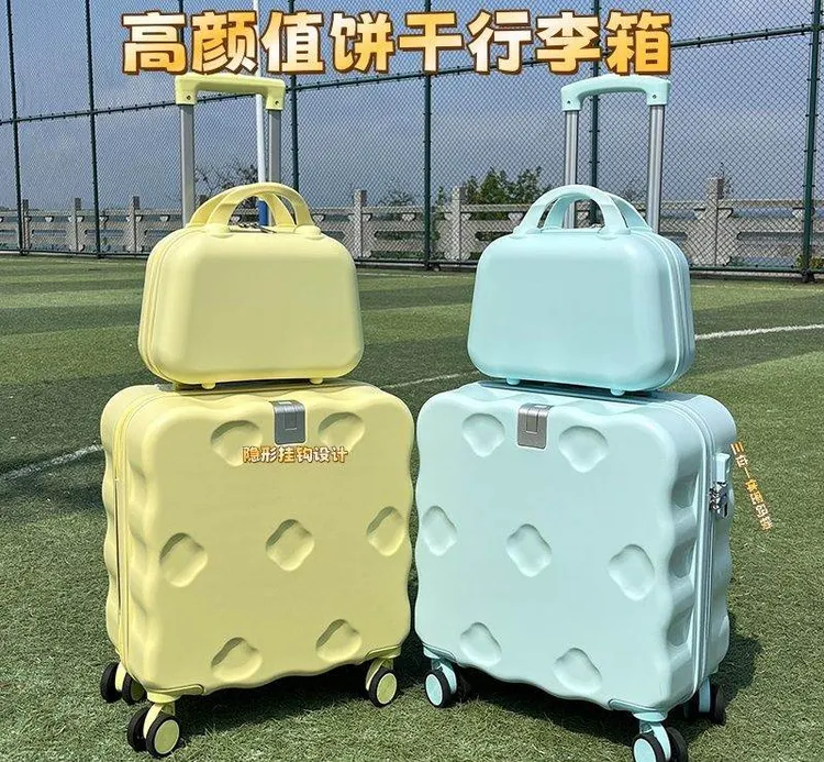 高颜值行李箱女20寸小型轻便登机箱饼干箱男学生18寸静音旅行箱女