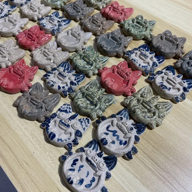 云南非遗瓦猫纯手工陶瓷冰箱贴