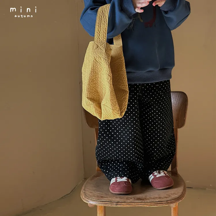 「MINI AUTUMN」【百搭自由】牛仔女小童冬季加绒波点牛仔裤BD53197