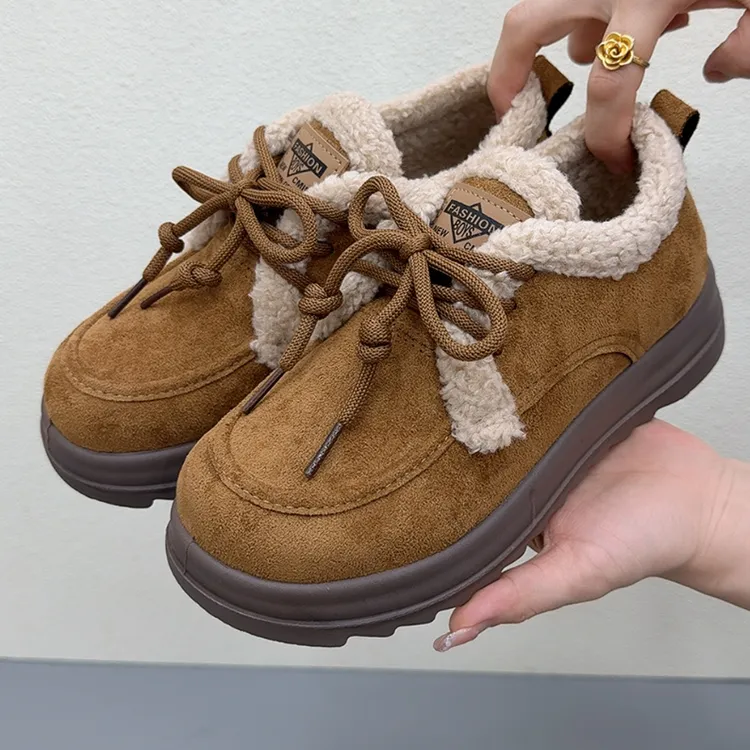 勃肯鞋女2025冬季新款加绒加厚雪地靴厚底马丁靴保暖防滑毛毛棉鞋
