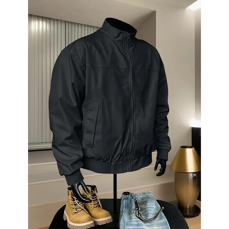 特大码300斤飞行员夹克外套男士春秋短款美式三防立领工装棒球服2
