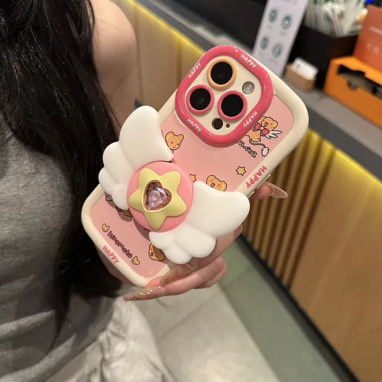 欧克里里摩卡小可星星翅膀支架适用苹果16手机壳华为oppo小米vivo