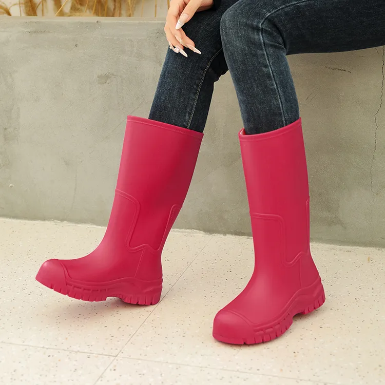 女式雨鞋高筒雨靴外穿防水甜美保暖水鞋胶鞋厨房防滑洗车工作耐磨