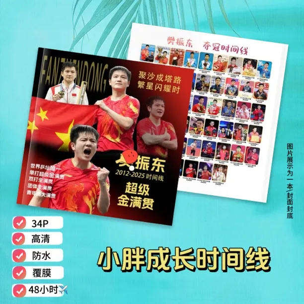 樊振东成长故事纪念册时间线金满贯历程相册中国周边照片大头少年