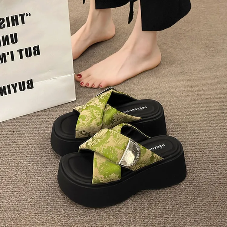 夏季网红外穿凉拖鞋防滑软底百搭ins风沙滩鞋既视感成年女款厚底