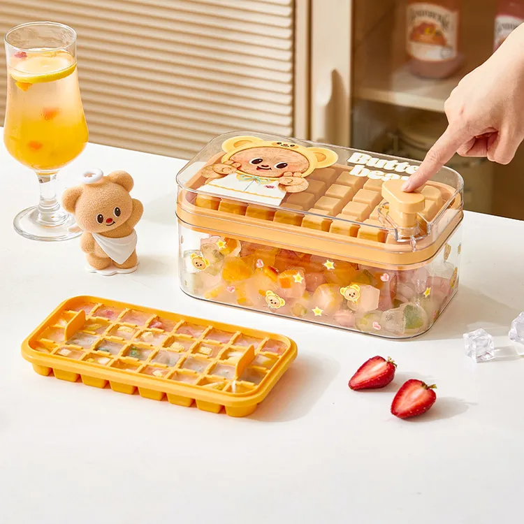 【摩登主妇&黄油小熊】冰块模具按压冰格食品级家用冻冰块制冰盒