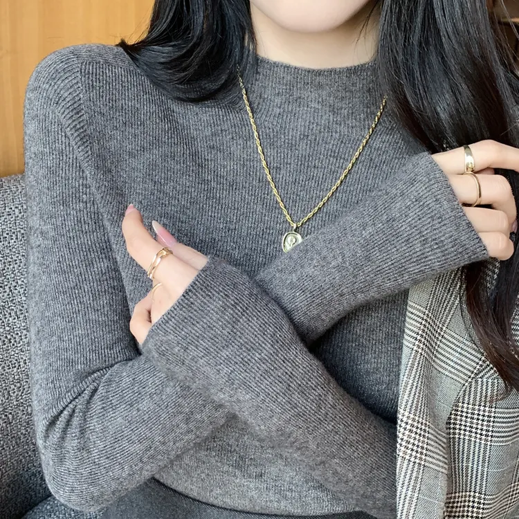 一线成衣半高领无缝毛衣女秋冬2025新款洋气针织衫内搭羊毛打底衫
