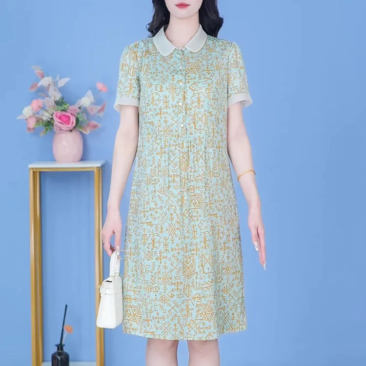 国风小个子气质复古显瘦长裙百搭2025夏季新款修身外穿优雅连衣裙