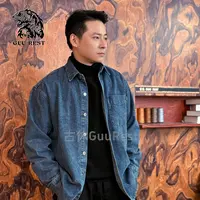 GuuRest牛仔衬衫春季重磅宽松百搭复古休闲长袖衬衣外套春秋季s