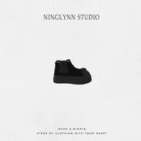NINGLYNN STUDIO 英伦风厚底增高复古烟筒马丁靴 360269