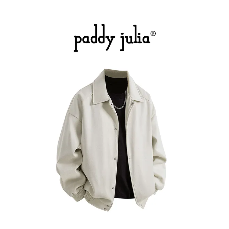 Paddy julia美式高级感长袖夹克男士秋冬季休闲立领拼接外套男装
