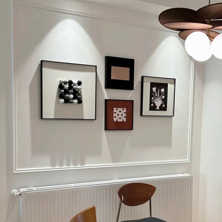 立体砂岩极简黑白意式组合客厅餐厅装饰画房间新款挂画背景墙沙发