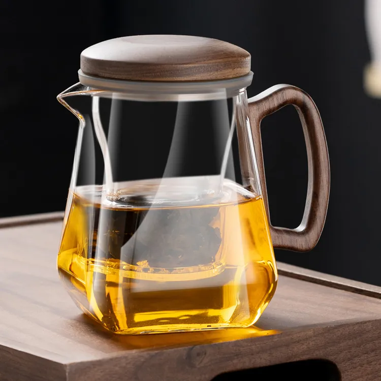 加厚耐热玻璃泡茶壶茶水分离防烫花茶壶家用办公泡茶壶分茶器茶具