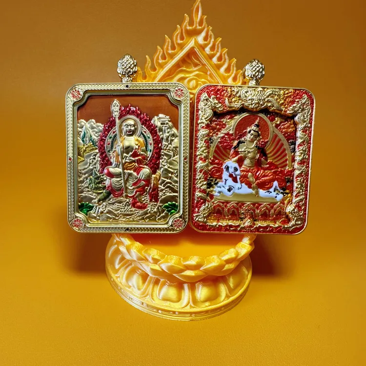 新品九华山地藏王菩萨藏式挂坠十二生肖八大黄财神黑财神唐卡