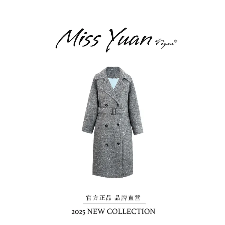 M.Y媛总 2025冬季新款中长款披肩领高级设计感大衣外套MY2299D