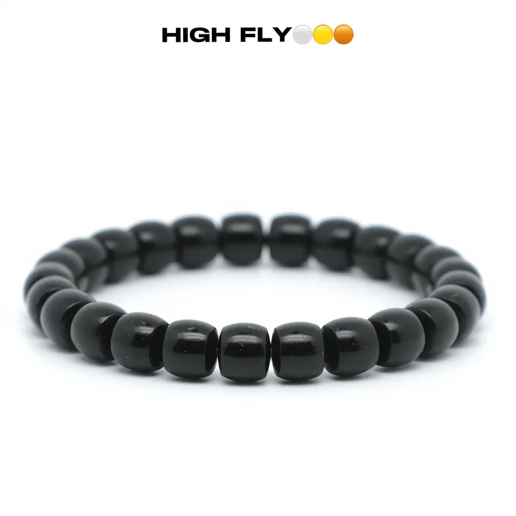 【椰蒂黑金】9*8直切进口印尼椰蒂手串精工极限弧单圈 