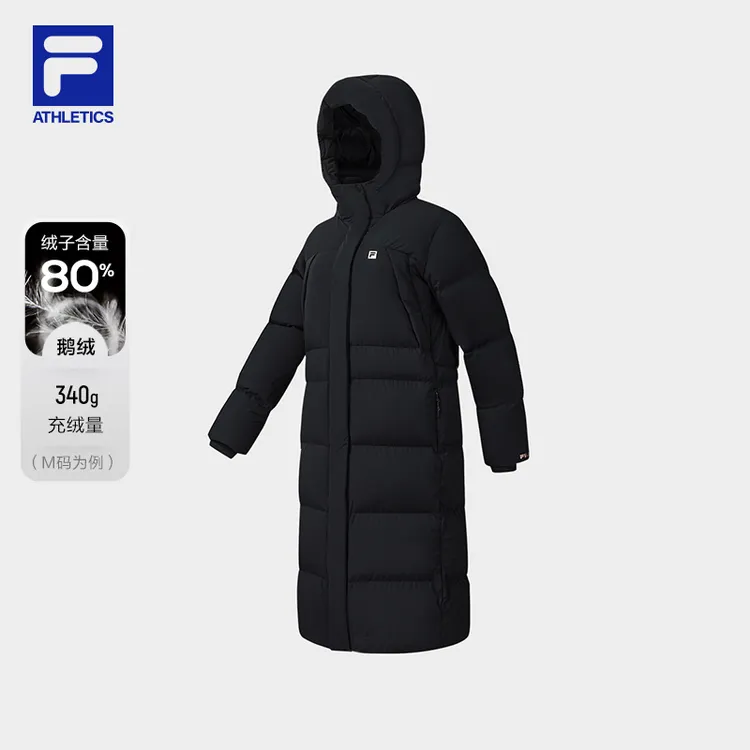 斐乐女冬新款【新款抢跑】【高绒量】运动长款保暖羽绒服A51W541907F