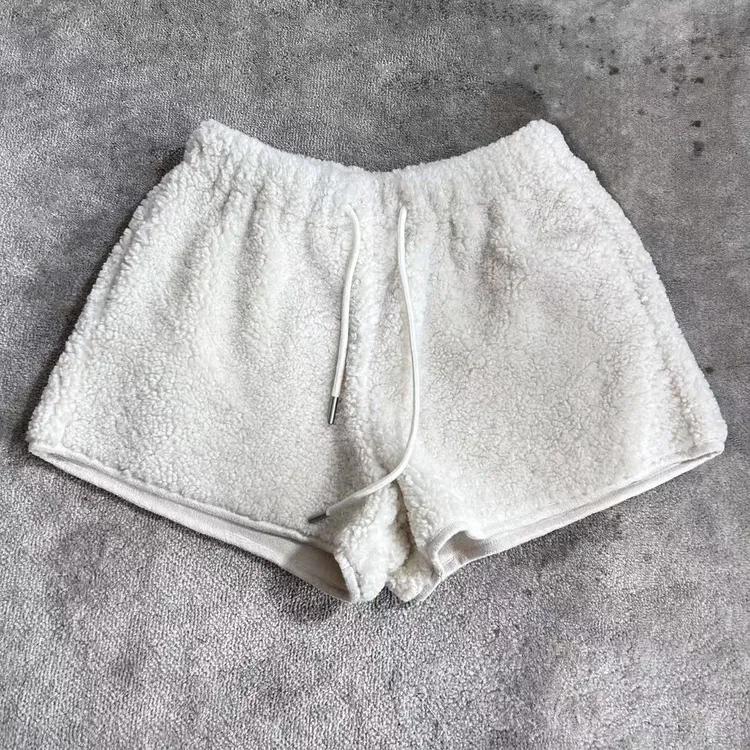 infobyfive2025冬季新款保暖抽绳毛毛短裤2DL0707