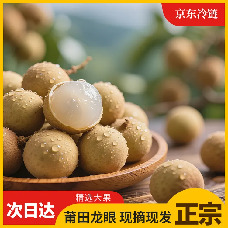 莆田华亭龙眼新鲜现摘果肉厚多汁带枝叶精品龙眼发货京东航空包邮