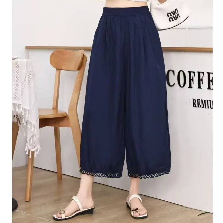 夏季九分裤萝卜裤休闲裤女灯笼裤高腰纯色裤子文艺哈伦裤