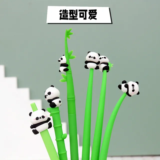 软胶熊猫中性笔竹子针管笔学生奖品文具用品办公室签字成都伴手礼