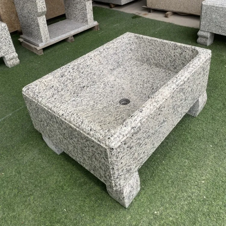 大理石拖把池庭院户外石头水槽墩布池洗衣水池洗手盆天然石槽家用
