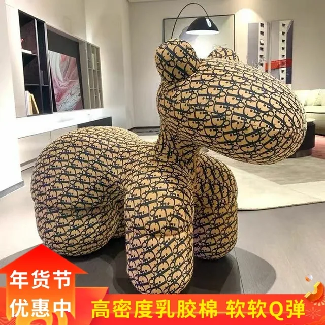 小马新居客厅大型红摆件落地网椅装饰坐凳乔迁创意设计师动物礼物