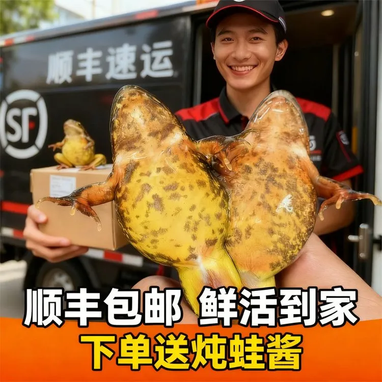东北鲜活黄肚子河鲜 水产母蛙 送酱