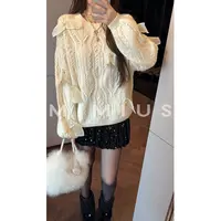 【mimius】U 羊毛立体蝴蝶结气质麻花毛衣 WG11144