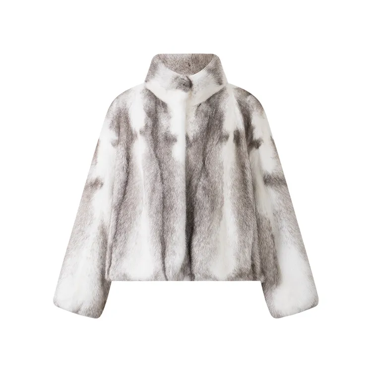 无艳一禾【中古世家】哥本哈根紫标银十字晕染水貂毛保暖皮草大衣