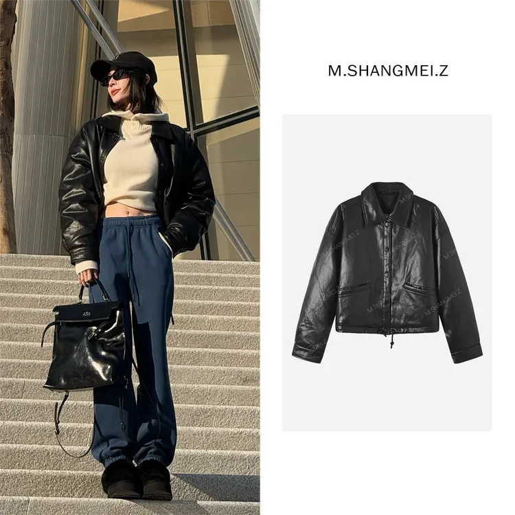 M.SHANGMEI.Z/沐熙【无尽冬日】美大哥简约大气时尚鹅绒皮衣X113225
