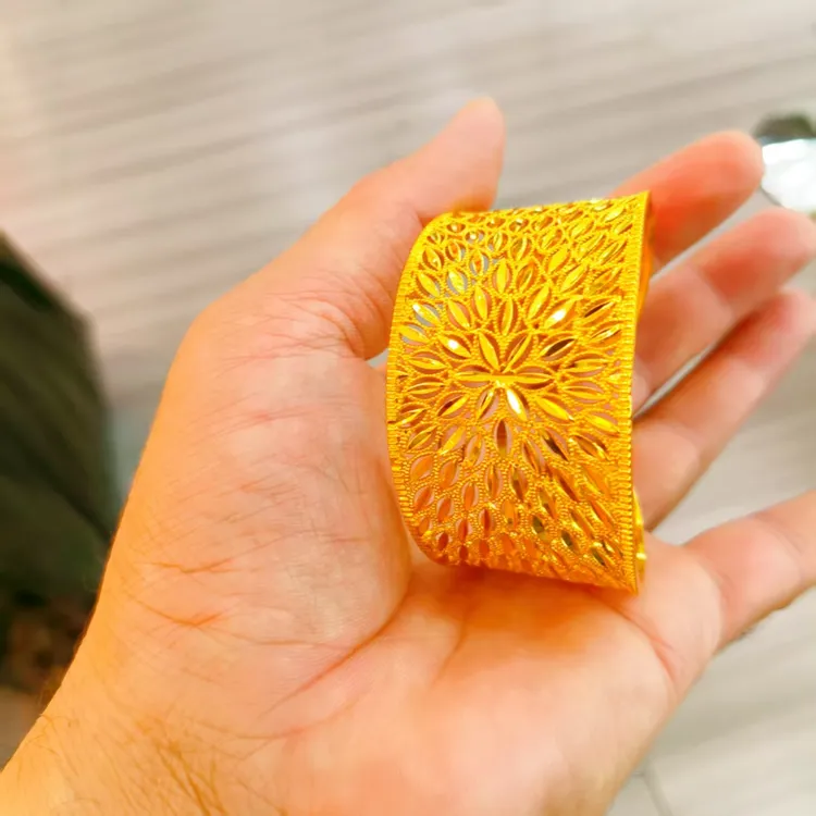 铜合金手镯  ئالتۇندا ھەل بەرگەن 可调节民族风金色复古女欧美风